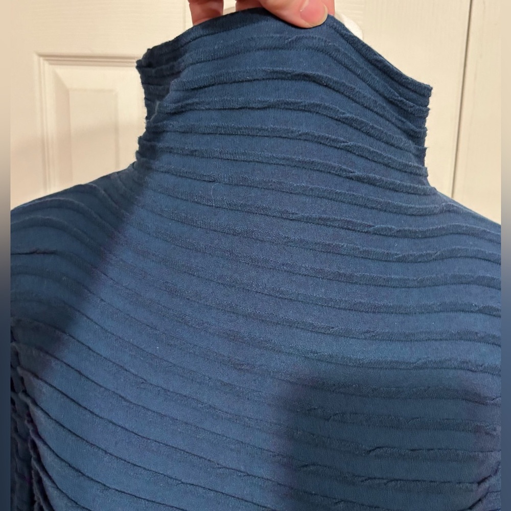 🌷3/$25🌷 CHALET  Teal/Peacock Blue Tunic Top, long sleeves, mock turtleneck - Picture 8 of 15